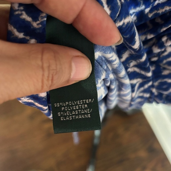 Ralph Lauren Blue Geometric Long Sleeve Dress - Picture 7 of 7